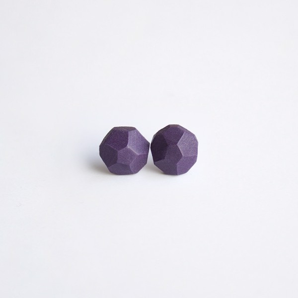 Picture of Eggplant Silver Earrings 'Stones'