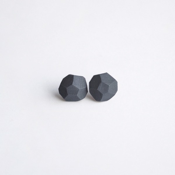 Picture of Graphite Silver Earrings 'Stones'