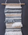 Picture of Weaving Wall Hanging - cotton, wool and wood grey tapestry