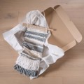 Picture of Weaving Wall Hanging - cotton, wool and wood grey tapestry