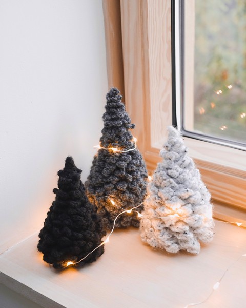 Picture of Knitted Christmas Trees - Monochrome Set