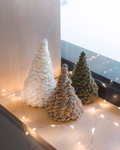 Picture of Knitted Christmas Trees - Pastel Set